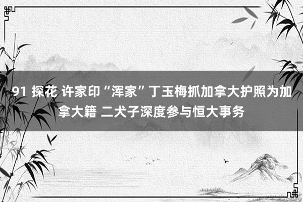 91 探花 许家印“浑家”丁玉梅抓加拿大护照为加拿大籍 二犬子深度参与恒大事务