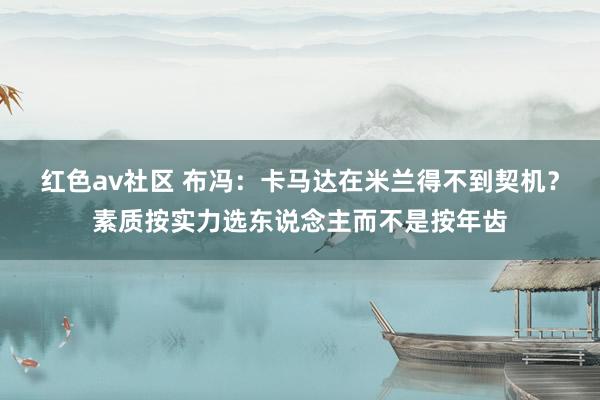 红色av社区 布冯：卡马达在米兰得不到契机？素质按实力选东说念主而不是按年齿