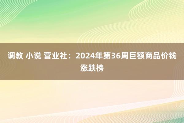 调教 小说 营业社：2024年第36周巨额商品价钱涨跌榜