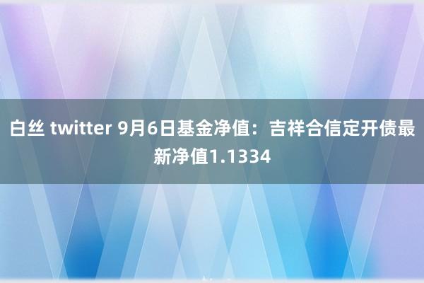 白丝 twitter 9月6日基金净值：吉祥合信定开债最新净值1.1334