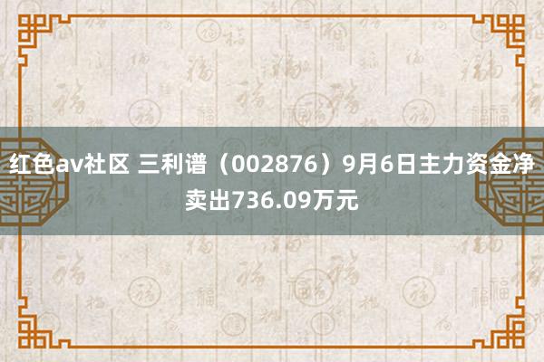 红色av社区 三利谱（002876）9月6日主力资金净卖出736.09万元