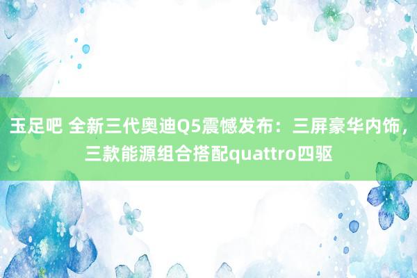 玉足吧 全新三代奥迪Q5震憾发布：三屏豪华内饰，三款能源组合搭配quattro四驱