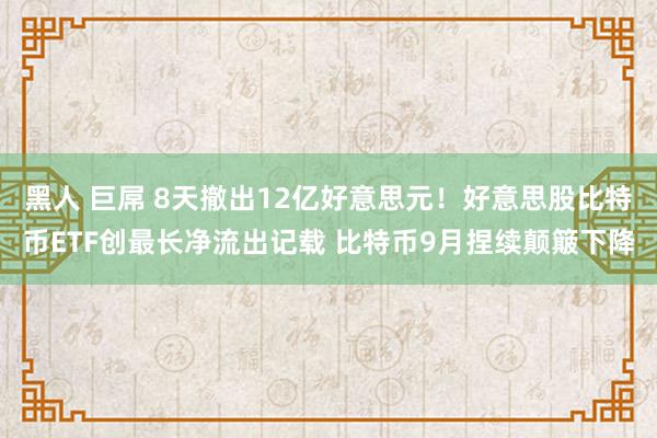 黑人 巨屌 8天撤出12亿好意思元！好意思股比特币ETF创最长净流出记载 比特币9月捏续颠簸下降