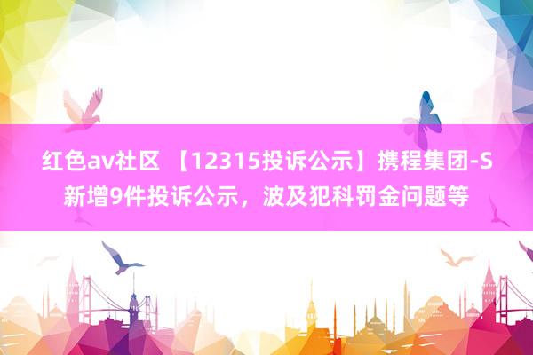 红色av社区 【12315投诉公示】携程集团-S新增9件投诉公示，波及犯科罚金问题等