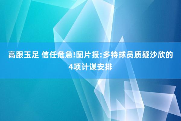 高跟玉足 信任危急!图片报:多特球员质疑沙欣的4项计谋安排