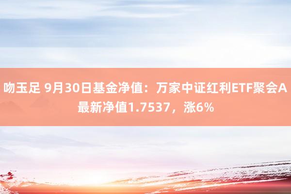 吻玉足 9月30日基金净值：万家中证红利ETF聚会A最新净值1.7537，涨6%