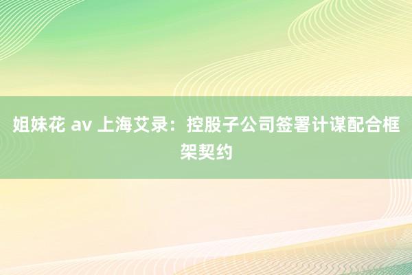 姐妹花 av 上海艾录：控股子公司签署计谋配合框架契约