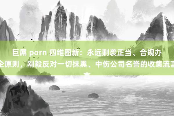 巨屌 porn 四维图新：永远剿袭正当、合规办企原则，刚毅反对一切抹黑、中伤公司名誉的收集流言