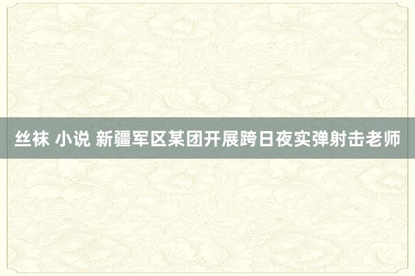 丝袜 小说 新疆军区某团开展跨日夜实弹射击老师