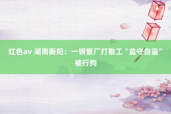 红色av 湖南衡阳：一钢管厂打散工“监守自盗”被行拘