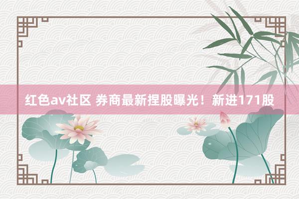 红色av社区 券商最新捏股曝光！新进171股