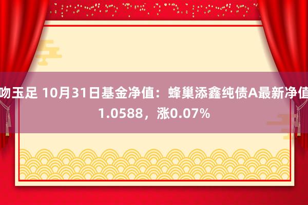 吻玉足 10月31日基金净值：蜂巢添鑫纯债A最新净值1.0588，涨0.07%