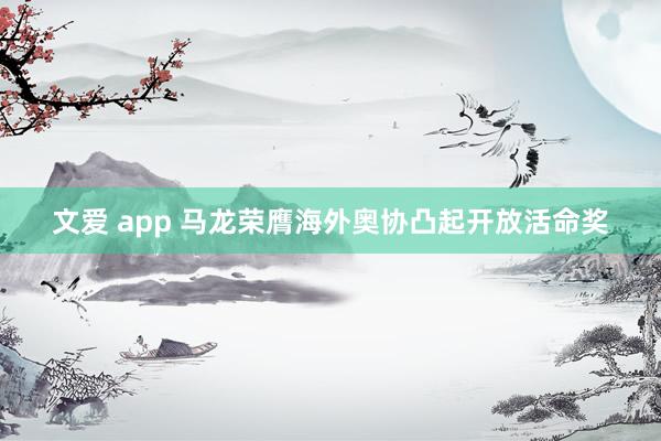 文爱 app 马龙荣膺海外奥协凸起开放活命奖