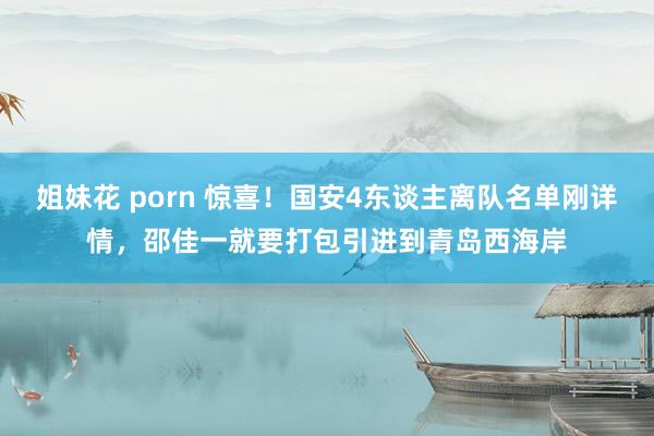 姐妹花 porn 惊喜！国安4东谈主离队名单刚详情，邵佳一就要打包引进到青岛西海岸