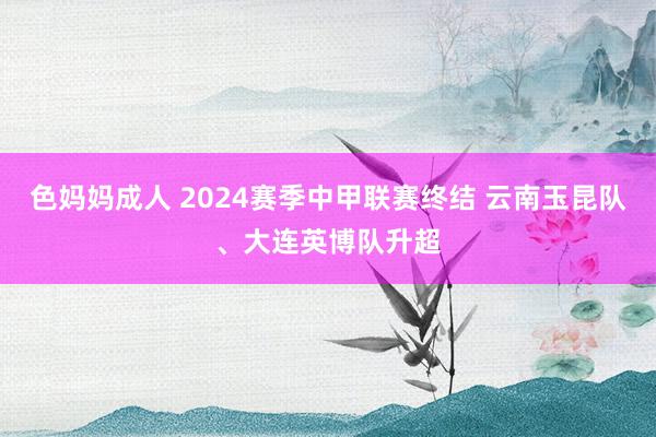 色妈妈成人 2024赛季中甲联赛终结 云南玉昆队、大连英博队升超