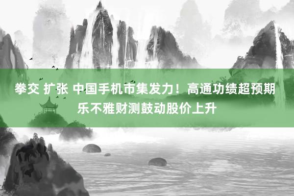 拳交 扩张 中国手机市集发力！高通功绩超预期 乐不雅财测鼓动股价上升