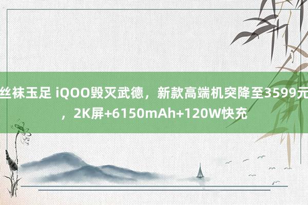 丝袜玉足 iQOO毁灭武德，新款高端机突降至3599元，2K屏+6150mAh+120W快充