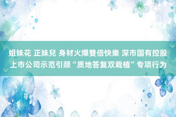 姐妹花 正妹兒 身材火爆雙倍快樂 深市国有控股上市公司示范引颈“质地答复双栽植”专项行为